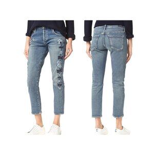 Citizens Of Humanity Emerson Slim Boyfriend Jeans Womens 28 Blue Embroidered But